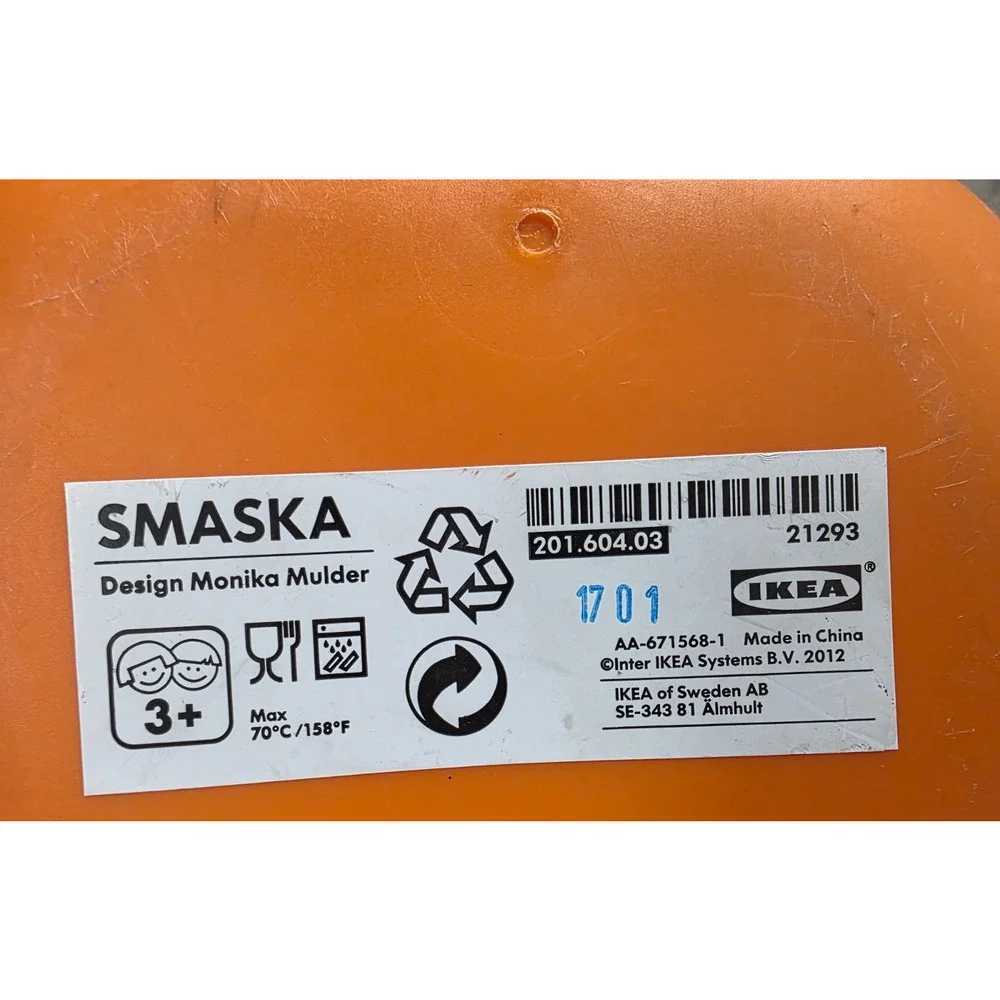 IKEA SMASKA Orange Dog, Black Nose & Eyes w/Snap Down Ears, Snack, School Lunch